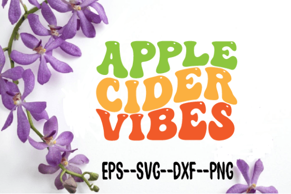 Apple Cider Vibes: Wavy Retro Graphics for Crafts