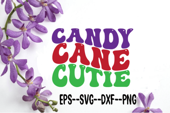 Candy Cane Cutie Christmas Wavy SVG: Graphics for Crafts & Campaigns