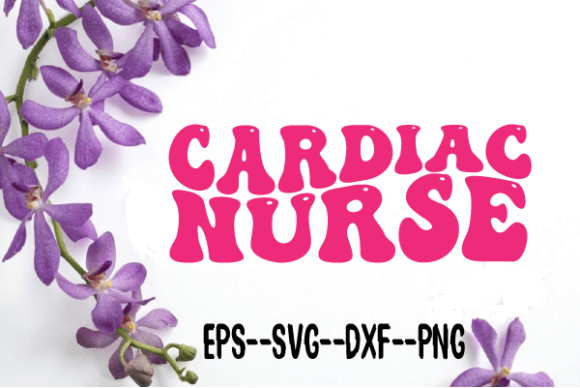 Cardiac Nurse New Wavy Retro SVG: Graphics for Crafts & Branding