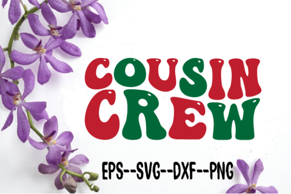Cousin CREW Christmas Retro Wavy SVG: Graphics for Crafts & Content