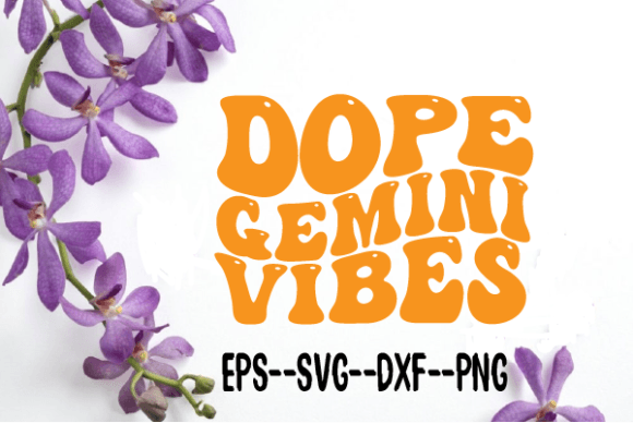 Dope Gemini Vibes Wavy Retro SVG: Graphics for Crafts & Local Branding