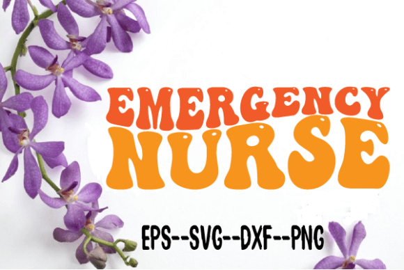 Emergency Nurse Wavy Retro SVG Graphics for Crafts