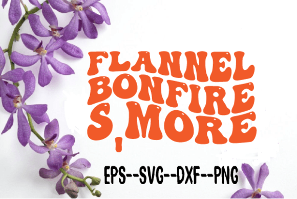 Flannel Bonfire S more New Retro Wavy Graphics for Crafts