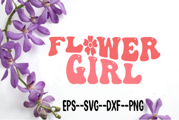 Flower Girl Flowers Retro Wavy SVG: Graphics for Crafts-Driven Branding