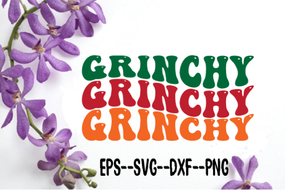 Grinchy Christmas Retro Wavy SVG: Graphics for Crafts & Seasonal Branding
